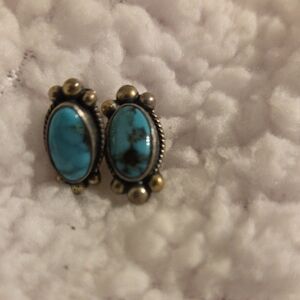 Turquoise Oval Stud Earrings